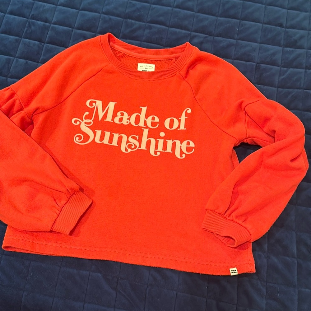 Girls Billabong Sweatshirt-Red- SZ M